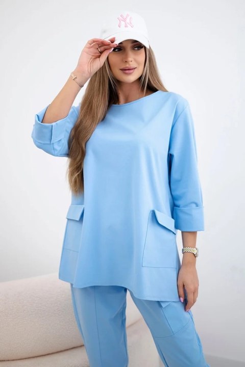 Komplet punto bluza + spodnie niebieski Komplet punto bluza + spodnie niebieski