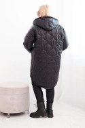 Kurtka damska Plus Size pikowana z kapturem czarna