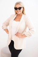 Marynarka damska Plus Size bez zapięcia z podszewką XL/2XL beżowa