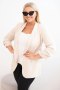 Marynarka damska Plus Size bez zapięcia z podszewką XL/2XL beżowa