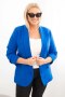 Marynarka damska Plus Size bez zapięcia z podszewką XL/2XL chabrowa