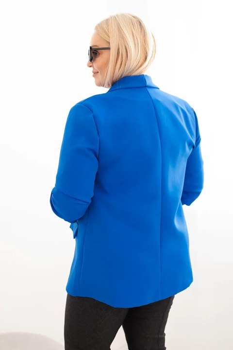 Marynarka damska Plus Size bez zapięcia z podszewką XL/2XL chabrowa Marynarka damska Plus Size bez zapięcia z podszewką XL/2XL chabrowa