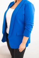 Marynarka damska Plus Size bez zapięcia z podszewką XL/2XL chabrowa