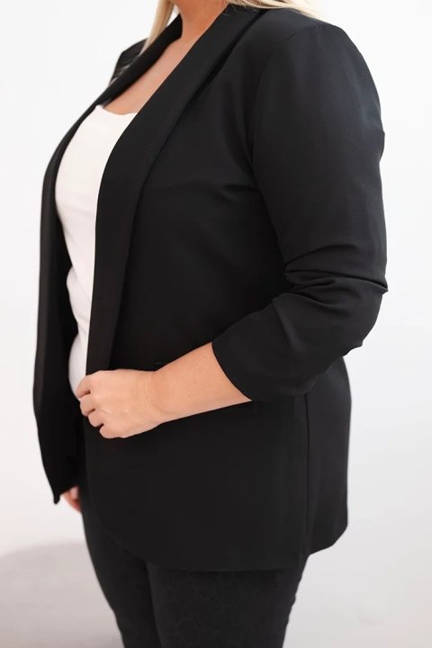 Marynarka damska Plus Size bez zapięcia z podszewką XL/2XL czarna Marynarka damska Plus Size bez zapięcia z podszewką XL/2XL czarna