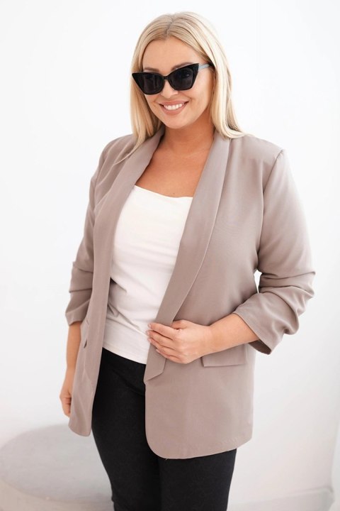 Marynarka damska Plus Size bez zapięcia z podszewką XL/2XL fango Marynarka damska Plus Size bez zapięcia z podszewką XL/2XL fango