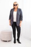 Marynarka damska Plus Size bez zapięcia z podszewką XL/2XL grafitowa