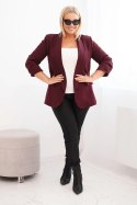 Marynarka damska Plus Size bez zapięcia z podszewką XL/2XL śliwkowa