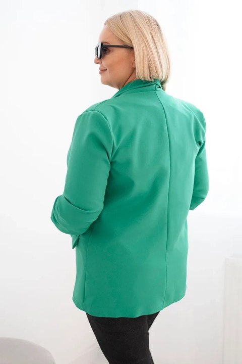 Marynarka damska Plus Size bez zapięcia z podszewką XL/2XL zielona Marynarka damska Plus Size bez zapięcia z podszewką XL/2XL zielona