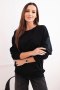 Bluza damska pętelkowa bawełniana basic z okrągłym dekoltem czarna