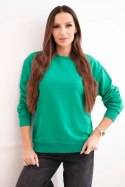 Bluza damska pętelkowa bawełniana basic z okrągłym dekoltem jasno zielona