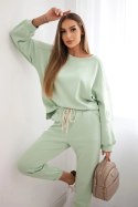 Komplet bluza + spodnie masełko jasno miętowy