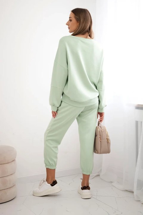 Komplet bluza + spodnie masełko jasno miętowy Komplet bluza + spodnie masełko jasno miętowy