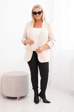 Marynarka damska Plus Size bez zapięcia z podszewką XL/2XL beżowa