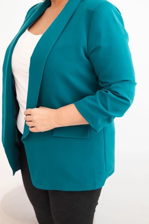 Marynarka damska Plus Size bez zapięcia z podszewką XL/2XL morska Marynarka damska Plus Size bez zapięcia z podszewką XL/2XL morska
