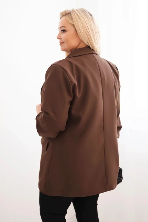 Marynarka damska Plus Size elegancka brązowa Marynarka damska Plus Size elegancka brązowa