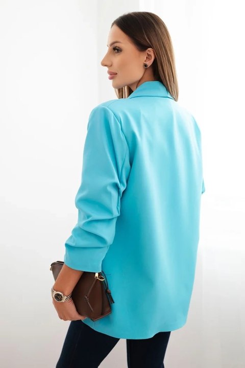 Marynarka z klapami elegancka turkusowy Marynarka z klapami elegancka turkusowy