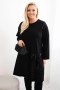 Sukienka damska Plus Size z ozdobną wstawką z cekinami czarna