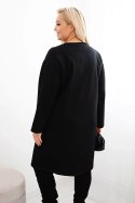 Sukienka damska Plus Size z ozdobną wstawką z cekinami czarna