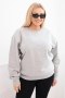 Bluza damska pętelkowa Plus Size bawełniana basic z okrągłym dekoltem szara