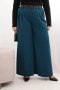 Spodnie damskie Plus Size z szeroką nogawką i paskiem morskie