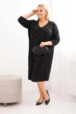 Sukienka damska z żorżety Plus Size z dekoltem V czarna