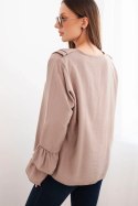 Bluzka damska z wiskozy z falbanami i długim rękawem fango