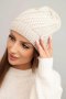 Czapka damska zimowa z wełny K441 beżowa