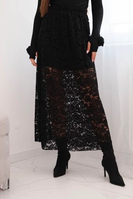 Spódnica damska z koronką i podszewką czarna