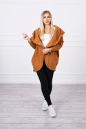 Bluza z krótkim suwakiem camelowa