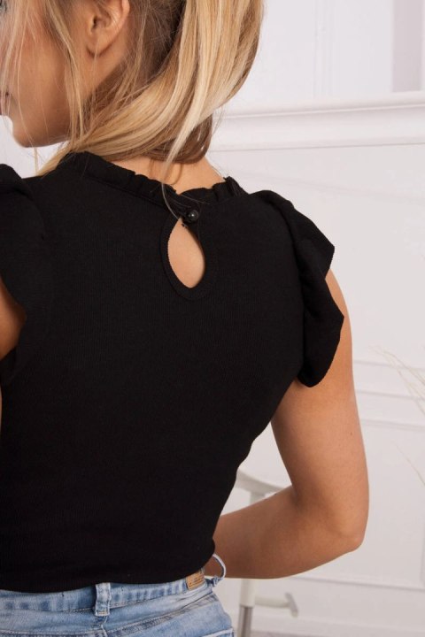 Bluzka z falbankami czarna