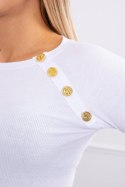 Bluzka z ozdobnymi guzikami biała