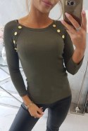 Bluzka z ozdobnymi guzikami khaki
