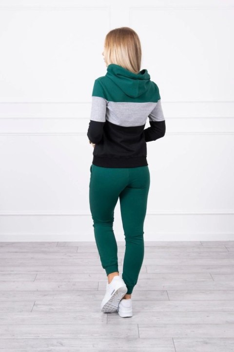 Komplet w kolorowe pasy zielony+szary