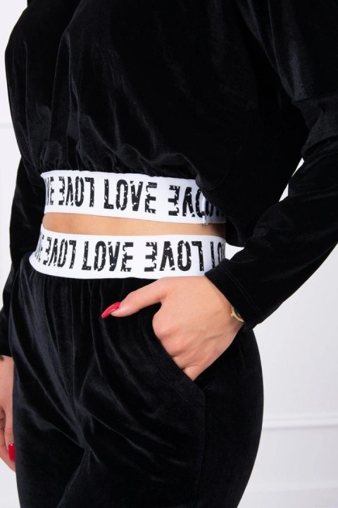 Komplet welurowy z kapturem czarny