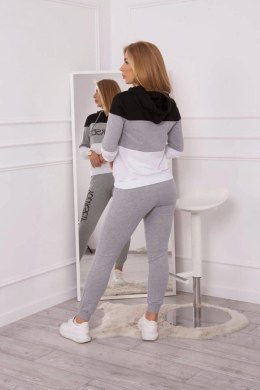 Komplet z nadrukiem Yourself czarny+szary