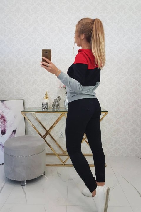 Komplet z nadrukiem Yourself czerwony+czarny