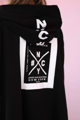 Narzutka z kapturem oversize czarna