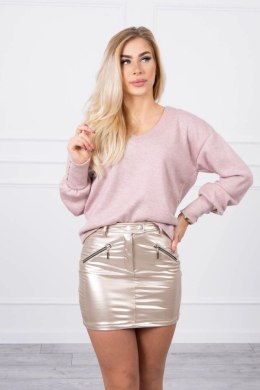 Spódniczka z ozdobnymi suwakami beżowa