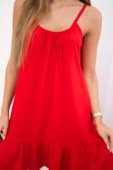 Sukienka na cienkich ramiączkach czerwona