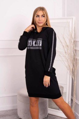 Sukienka z odblaskowym nadrukiem czarny