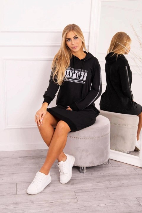 Sukienka z odblaskowym nadrukiem czarny