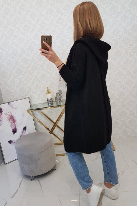 Sweter z kapturem czarny