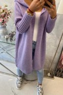 Sweter z kapturem fioletowy