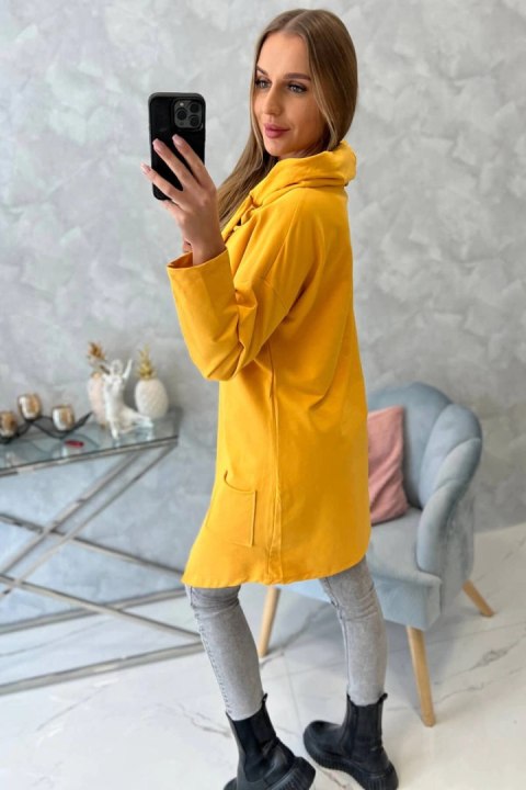 Tunika z kopertowym przodem Oversize musztardowa