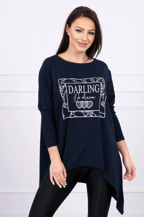 Tunika z nadrukiem Darling granatowa S/M - L/XL