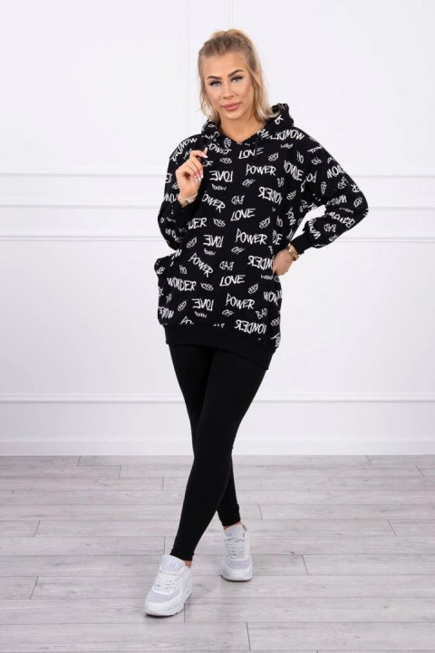 Bluza z napisami czarna
