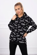 Bluza z napisami czarna