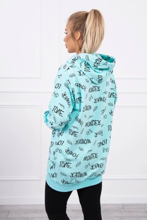 Bluza z napisami miętowy