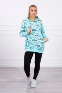 Bluza z napisami miętowy