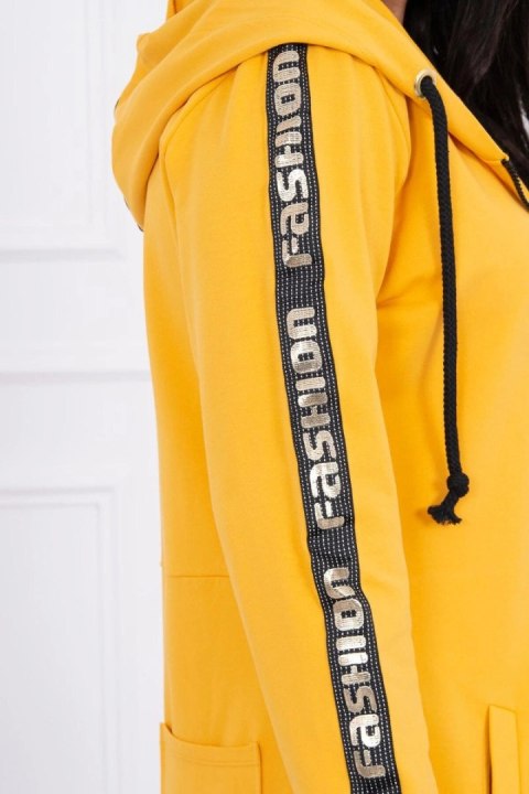 Bluza z suwakiem z tyłu musztardowa